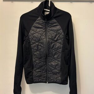 Athleta Black Ribbed Light Jacket